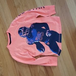 Carters size 4/5 hot orange football graphic themed long sleeved tshirt